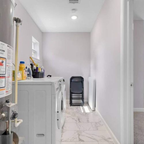 Fully-equipped laundry room.