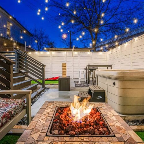 Gather around the inviting firepit for a warm and cozy experience, perfect for sharing stories and creating lasting memories.