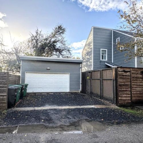 Very peaceful neighborhood! Garage is 8' H by 15.5' W.