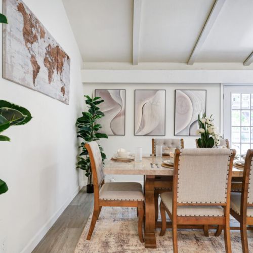 Enjoy a dining area full of natural light.