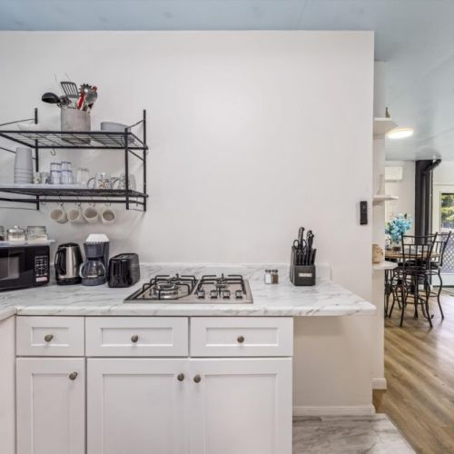 Stainless steel appliances.