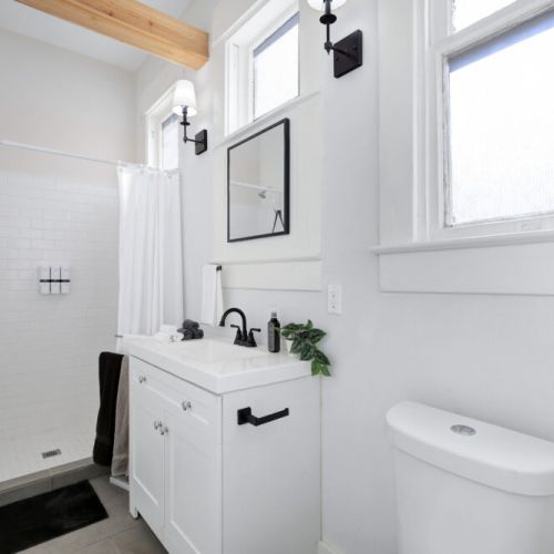 Bathroom is fully stocked with all you need.