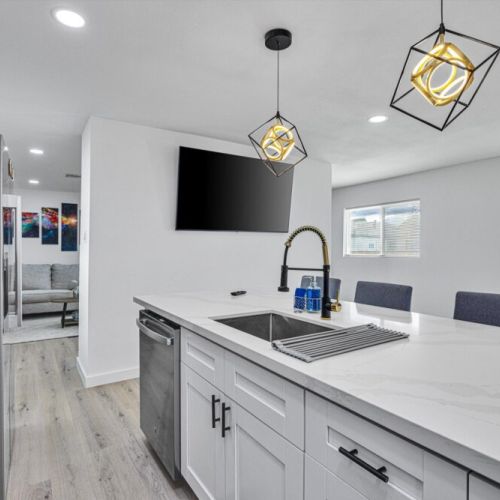 Stainless steel appliances.