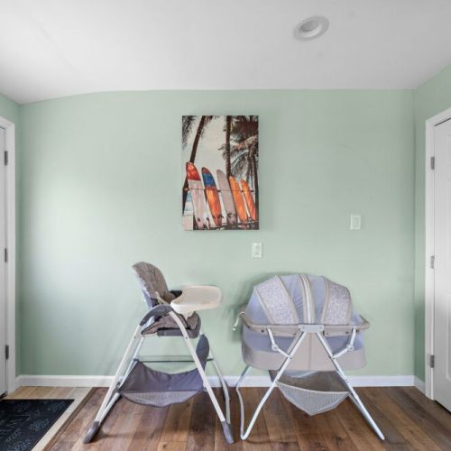 Highchair and bassinet included for your family convenience.