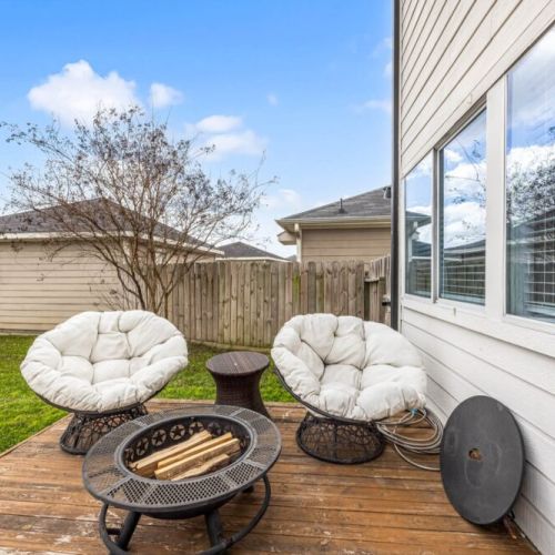 Gather around the inviting firepit for a warm and cozy experience, perfect for sharing stories.