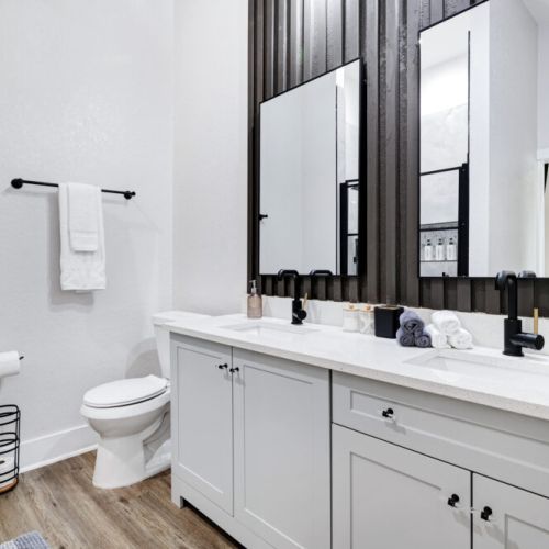 Primary bathroom is fully stocked with all you need. Makeup pads and q-tips included.