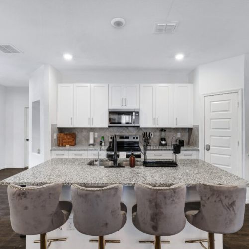 Bar stools included!