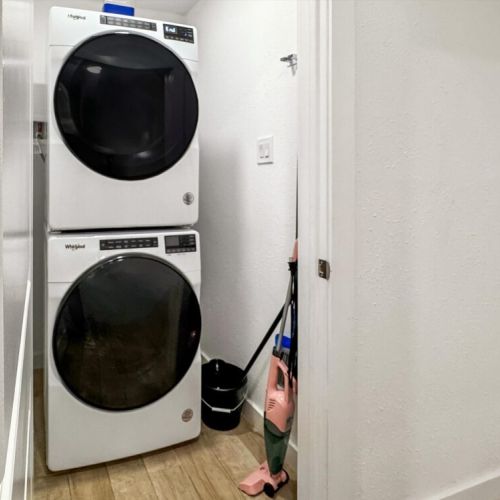 Fully-equipped laundry room.