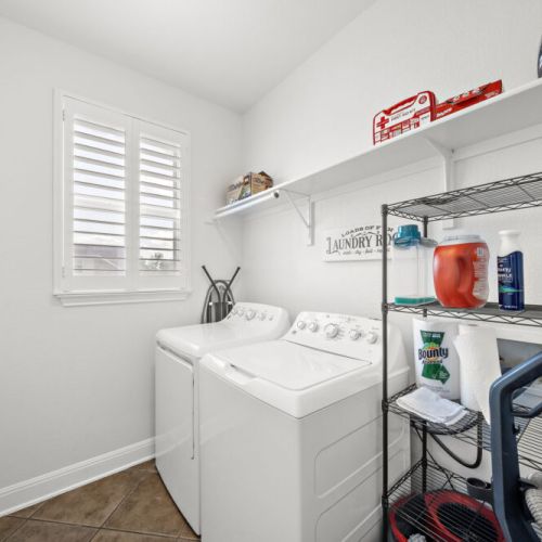 Fully-equipped laundry room.