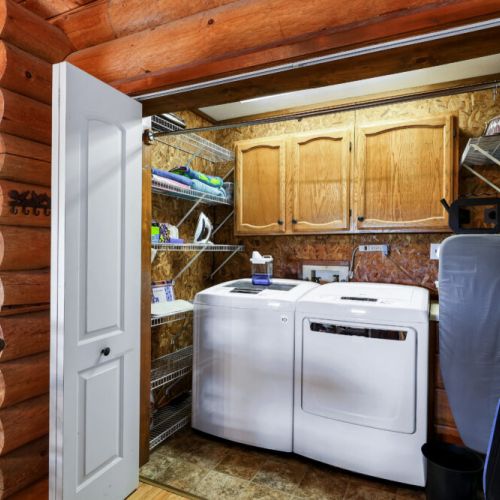 Fully-equipped laundry room.
