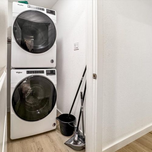 Fully-equipped laundry room.