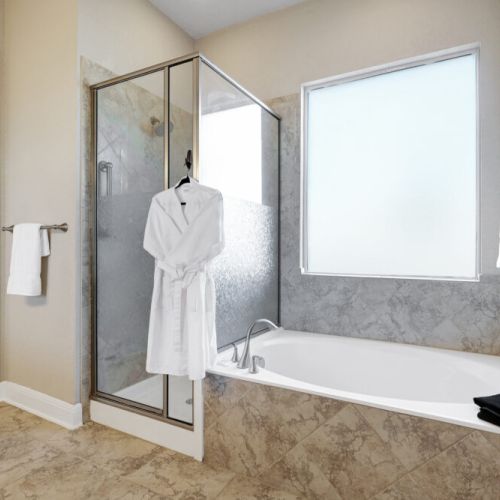 Pour yourself a glass of wine, sit back & relax! White robes included.