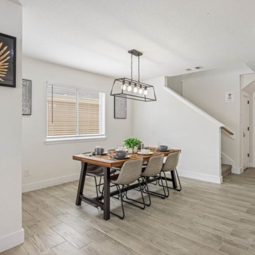 Enjoy a dining area full of natural light.