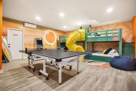 Enjoy our fun-filled game room, designed for guests of all ages! Challenge your group to a game of ping-pong, enjoy the arcade machine and board games, or let the little ones have a blast on the built-in slide. There’s something for everyone!
