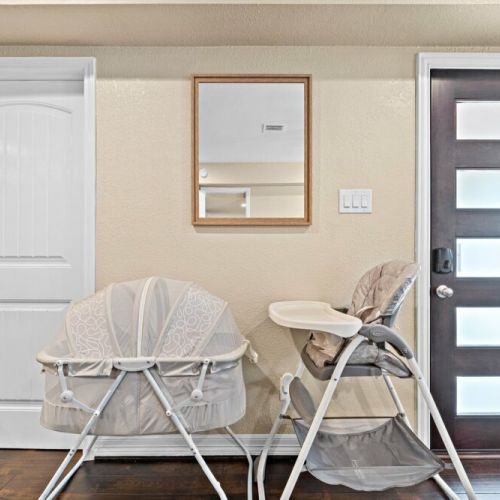 Highchair and bassinet included for your family convenience.