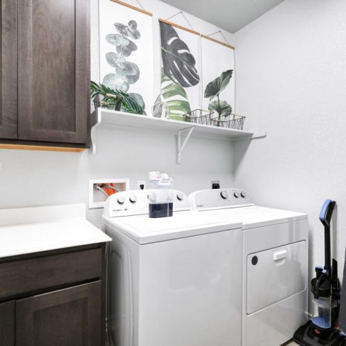 Fully-equipped laundry room.
