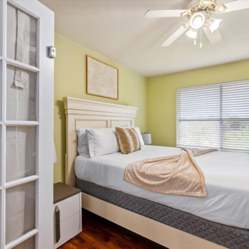 Adorned with high-quality linens.