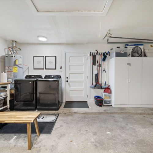 Fully-equipped laundry room.