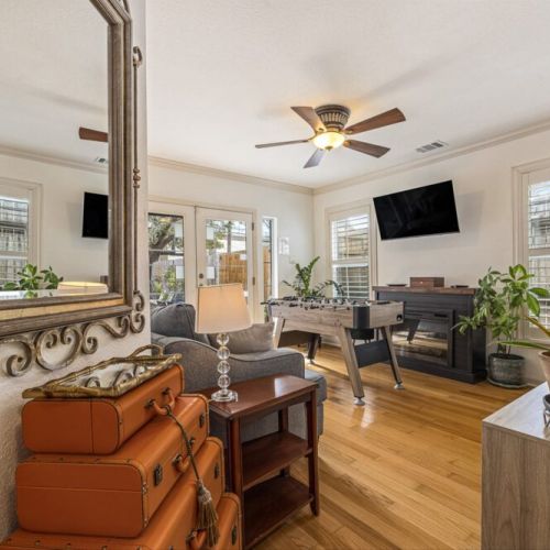 Where fun begins — with direct access to patio for outdoor gatherings.